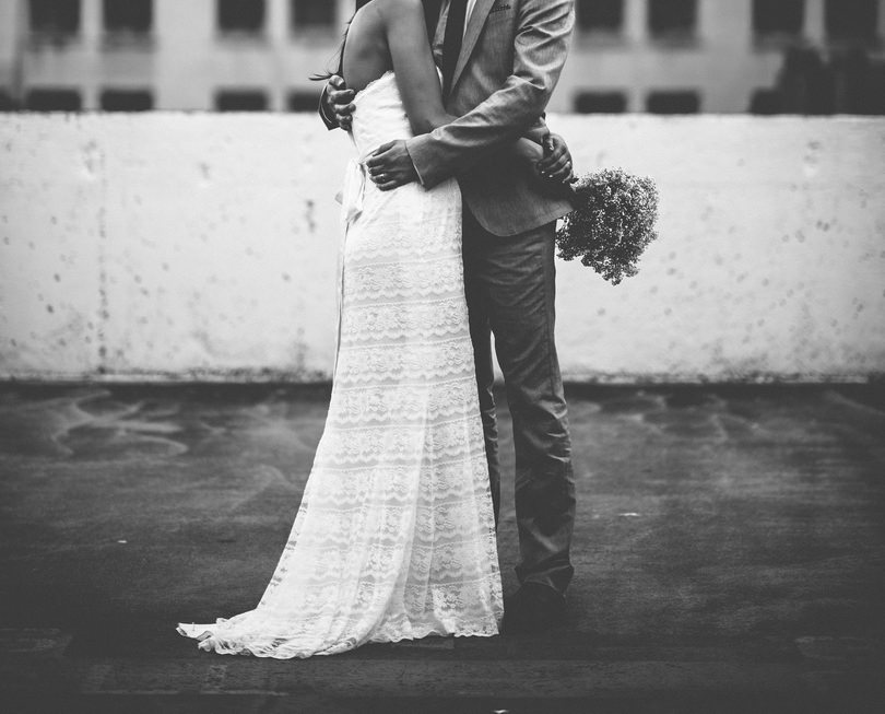 Black and white vintage wedding photographs 