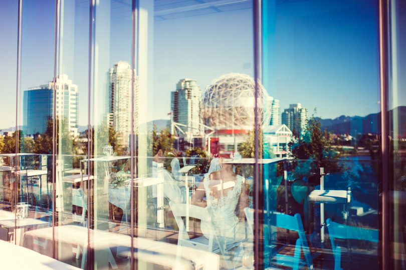 Wedding venue downtown Vancouver that shows off the city skyline